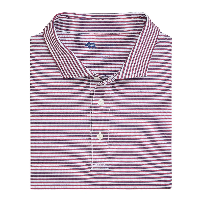 Guide Stripe Performance Pique Polo - Earth Red