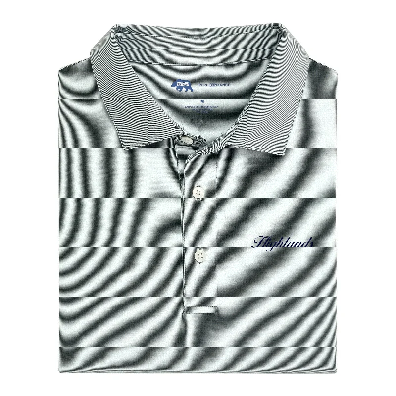 Highlands Town Script Hairline Stripe Performance Polo - Trekking