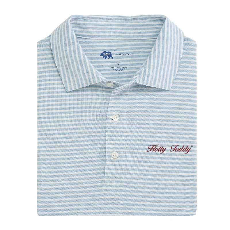 Hotty Toddy Vintage Script Row Stripe Icon Polo - Sky