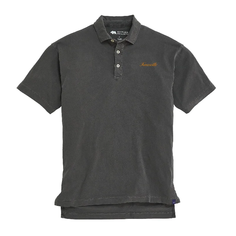 Knoxville Town Script S/S Perry Polo - Black