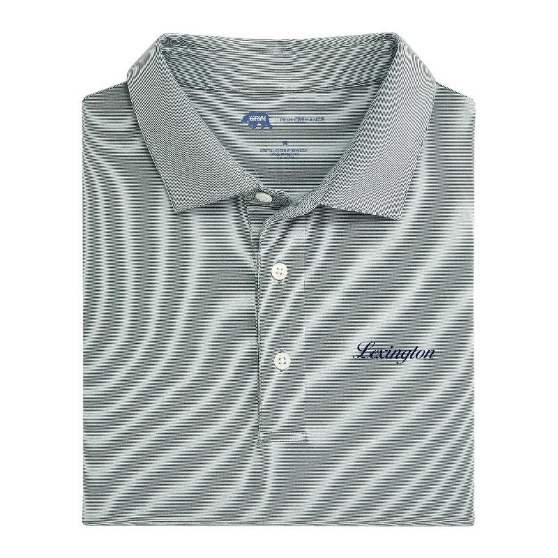 Lexington Town Script Hairline Stripe Performance Polo - Trekking