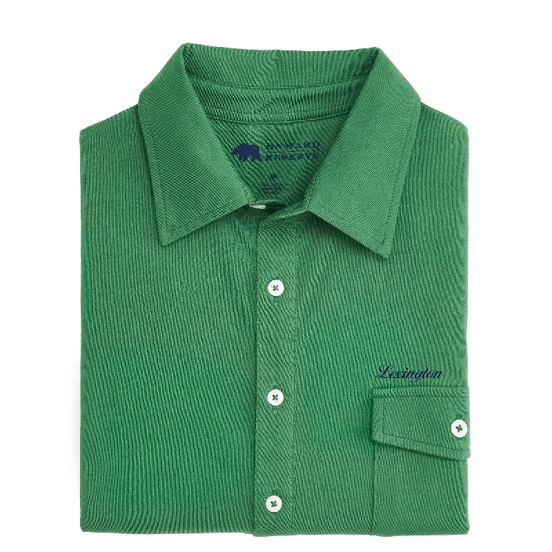 Lexington Town Script Old School Polo - Fairway