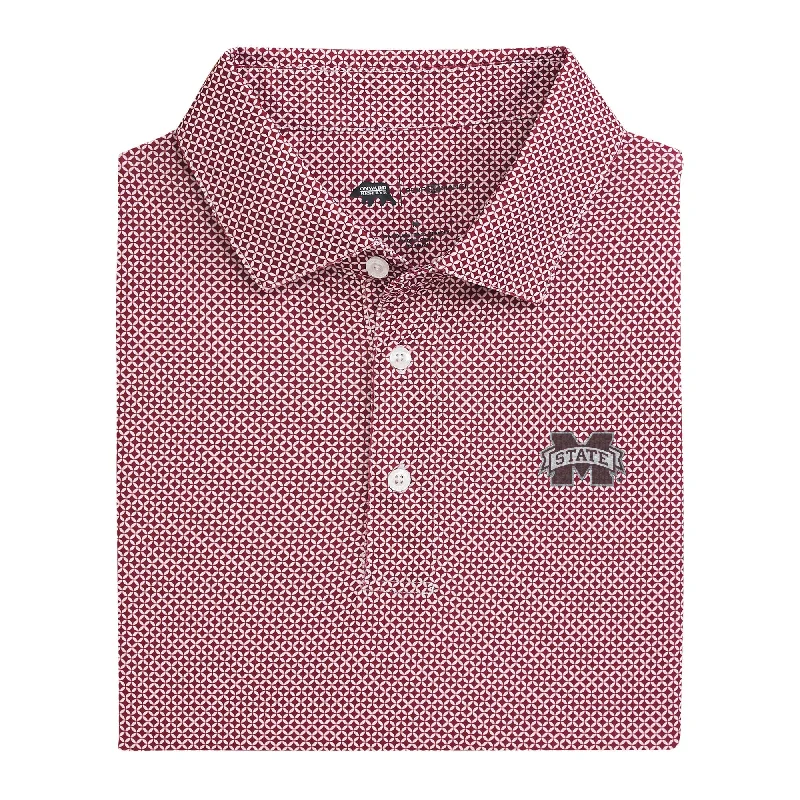 Mississippi State Scope Printed Performance Polo - Maroon