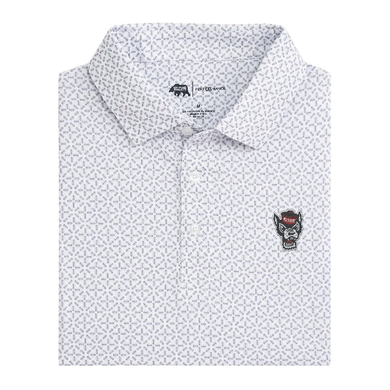 NC State Gameday Printed Performance Polo - White