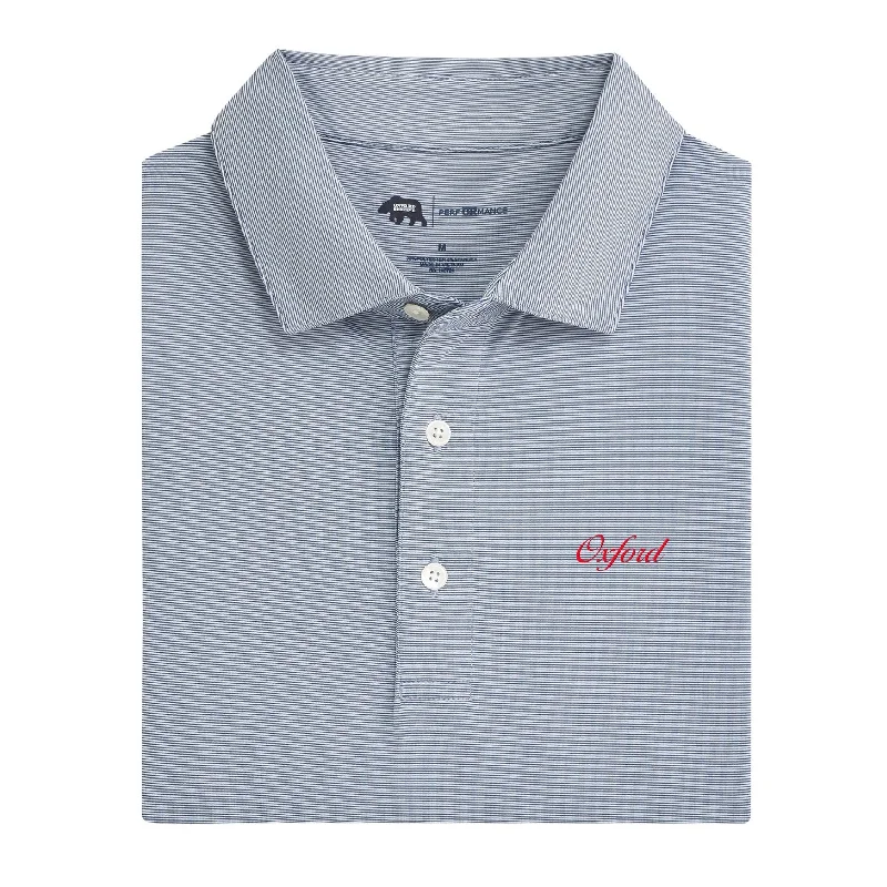 Oxford Town Script Blade Stripe Performance Polo - True Navy