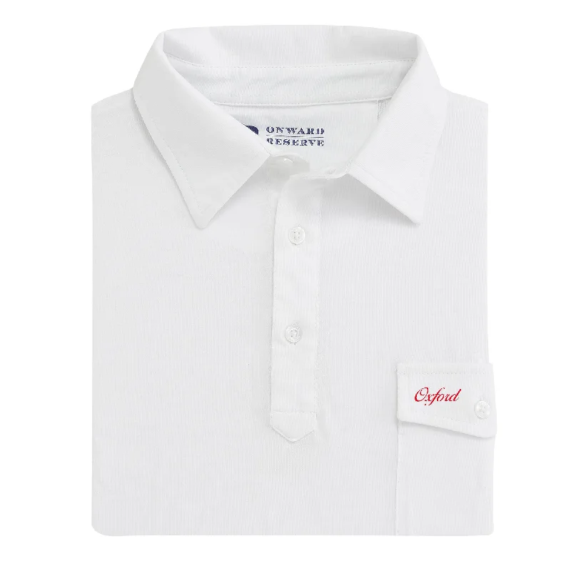 Oxford Town Script Old School Polo - White