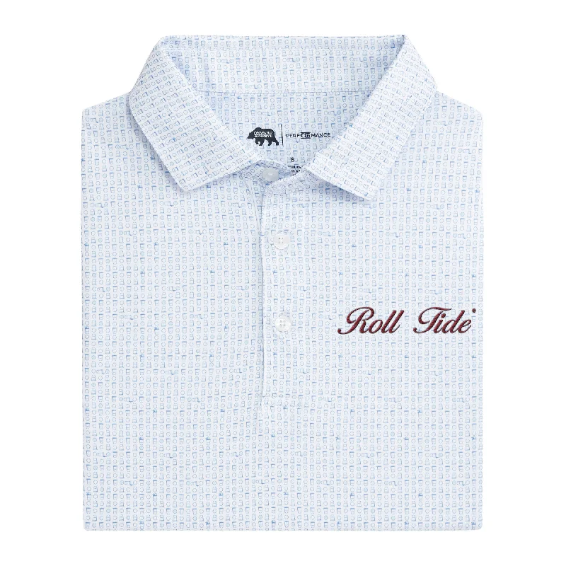 Roll Tide Vintage Script Tailgate Games Printed Performance Polo - Open Air