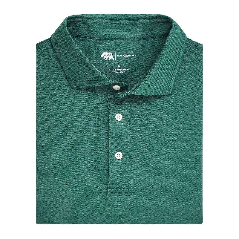 Solid Performance Pique Polo - Smoke Pine