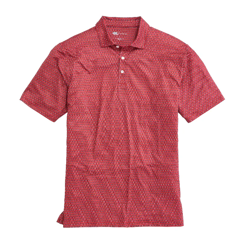 Standing Bulldog Printed Polo - Red