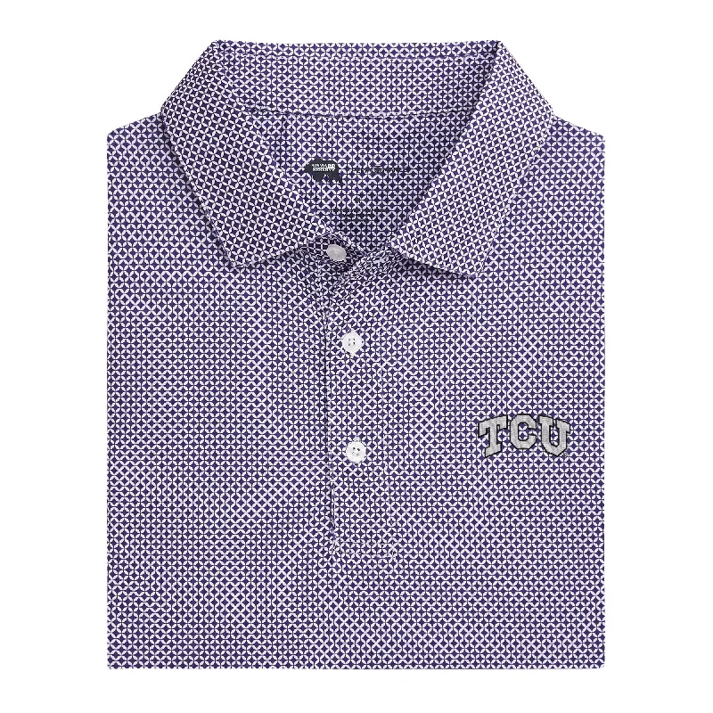 TCU Scope Printed Performance Polo - Purple