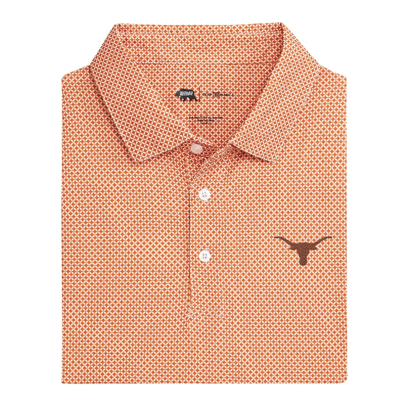 Texas Scope Printed Performance Polo - Longhorn Orange