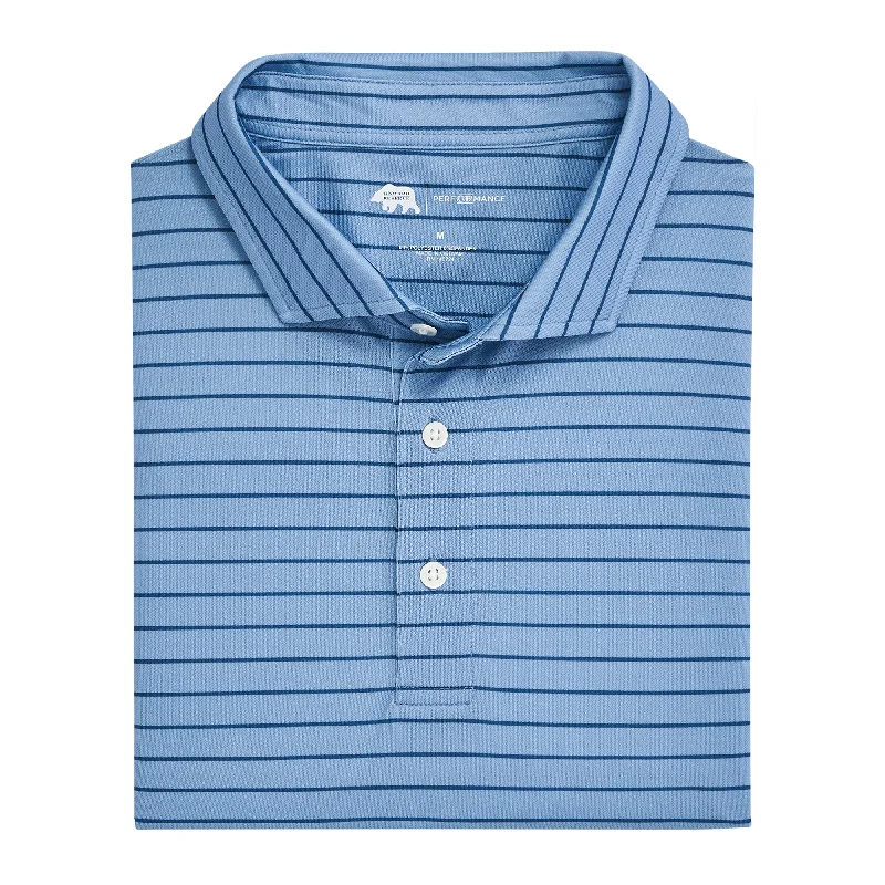 Tourney Stripe Performance Pique Polo - Endless Sky