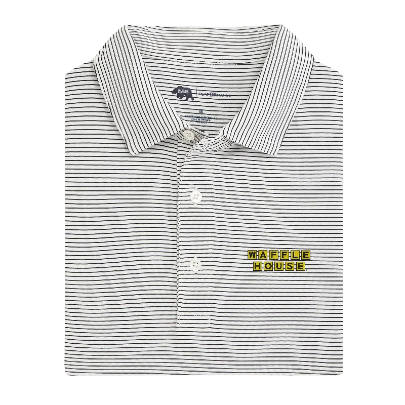 Waffle House Birdie Stripe Performance Polo - Black