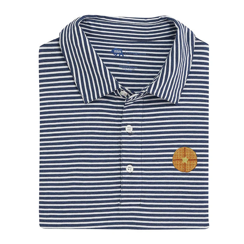 Waffle Icon Row Stripe Icon Polo - Classic Navy