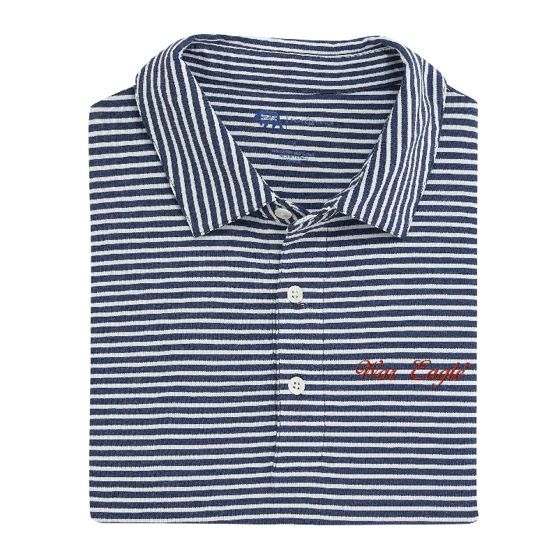 War Eagle Vintage Script Row Stripe Icon Polo - Classic Navy