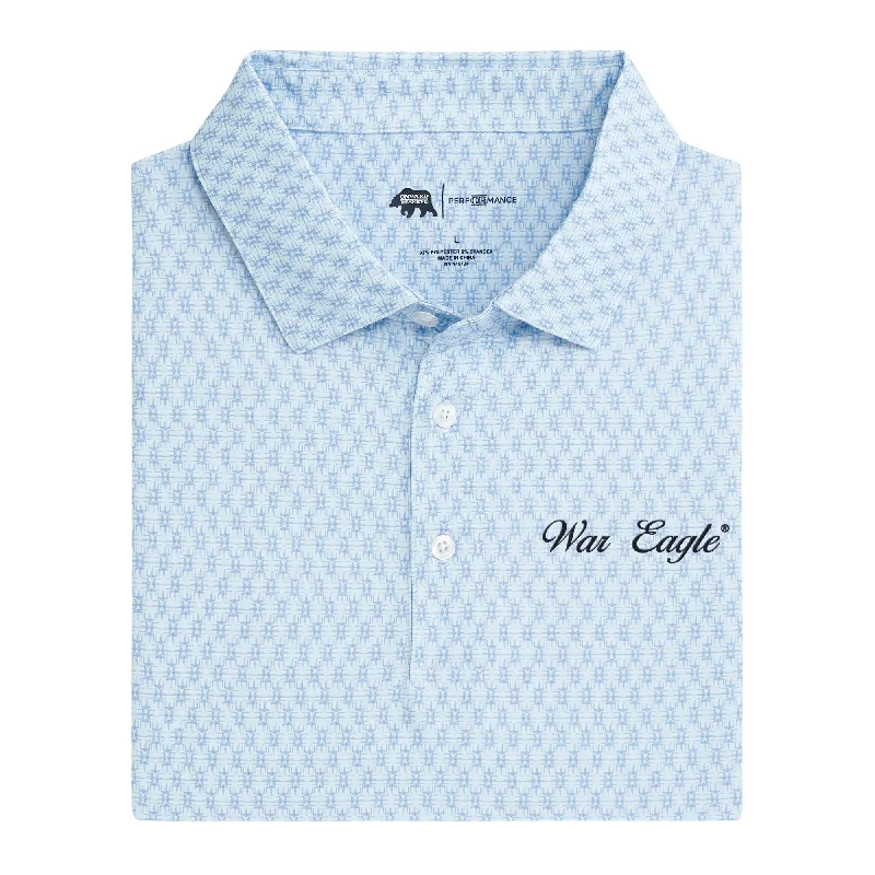 War Eagle Vintage Script Tents Printed Performance Polo - Open Air