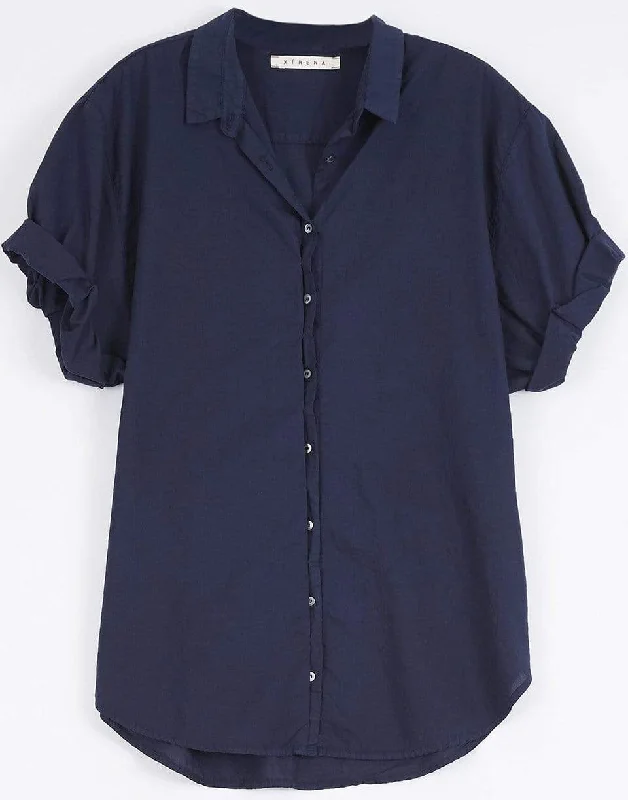 Channing Short Sleeve Button Up Shirt - Navy