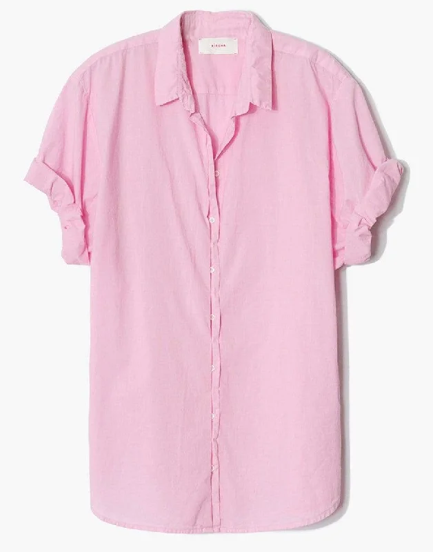 Channing Short Sleeve Button Up Shirt - Pink Rose