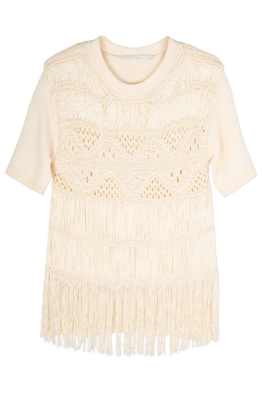 Delphine Macrame Short Sleeve Top