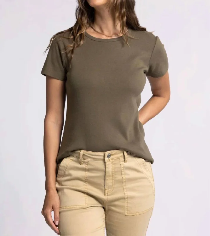 Lexi Short Sleeve Tee In Caper Green