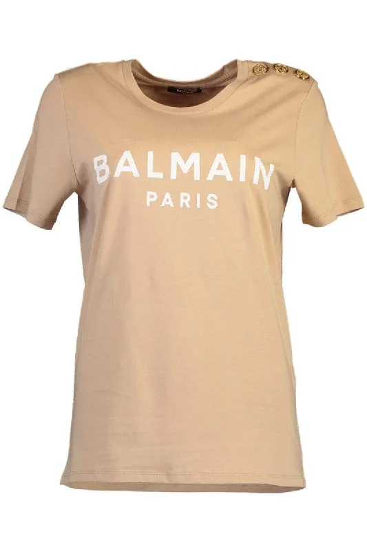 Short Sleeve 3 Button Printed Balmain T Shirt