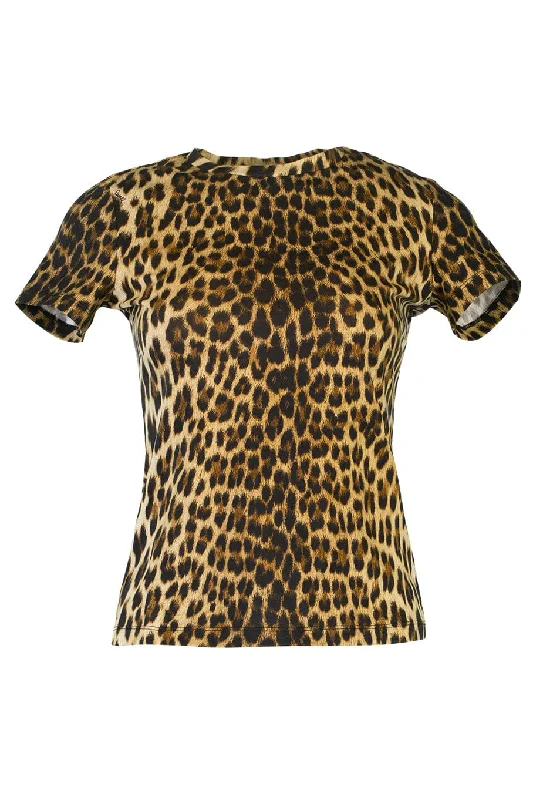 Short Sleeve Leopard Print T Shirt