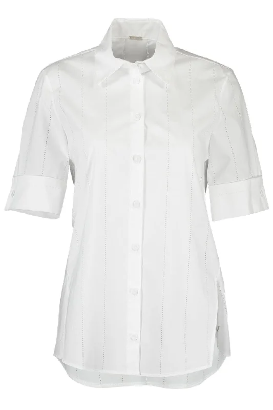 Short Sleeve Trapeze Top - White