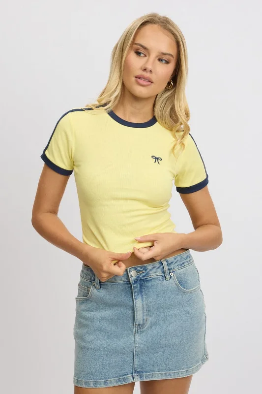 Yellow Graphic Tee Short Sleeve Rib