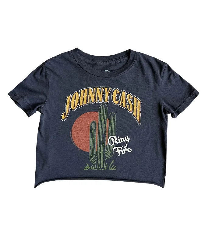 Rowdy Sprout Girls Johnny Cash Crop Tee